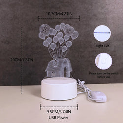 Modern 3D Romantic Balloon House LED Night Light