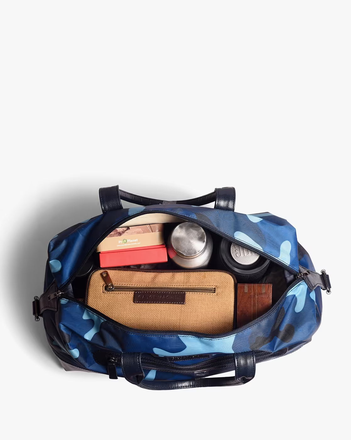 Camouflage Print Blue Duffel Bag – Gauge Machnie