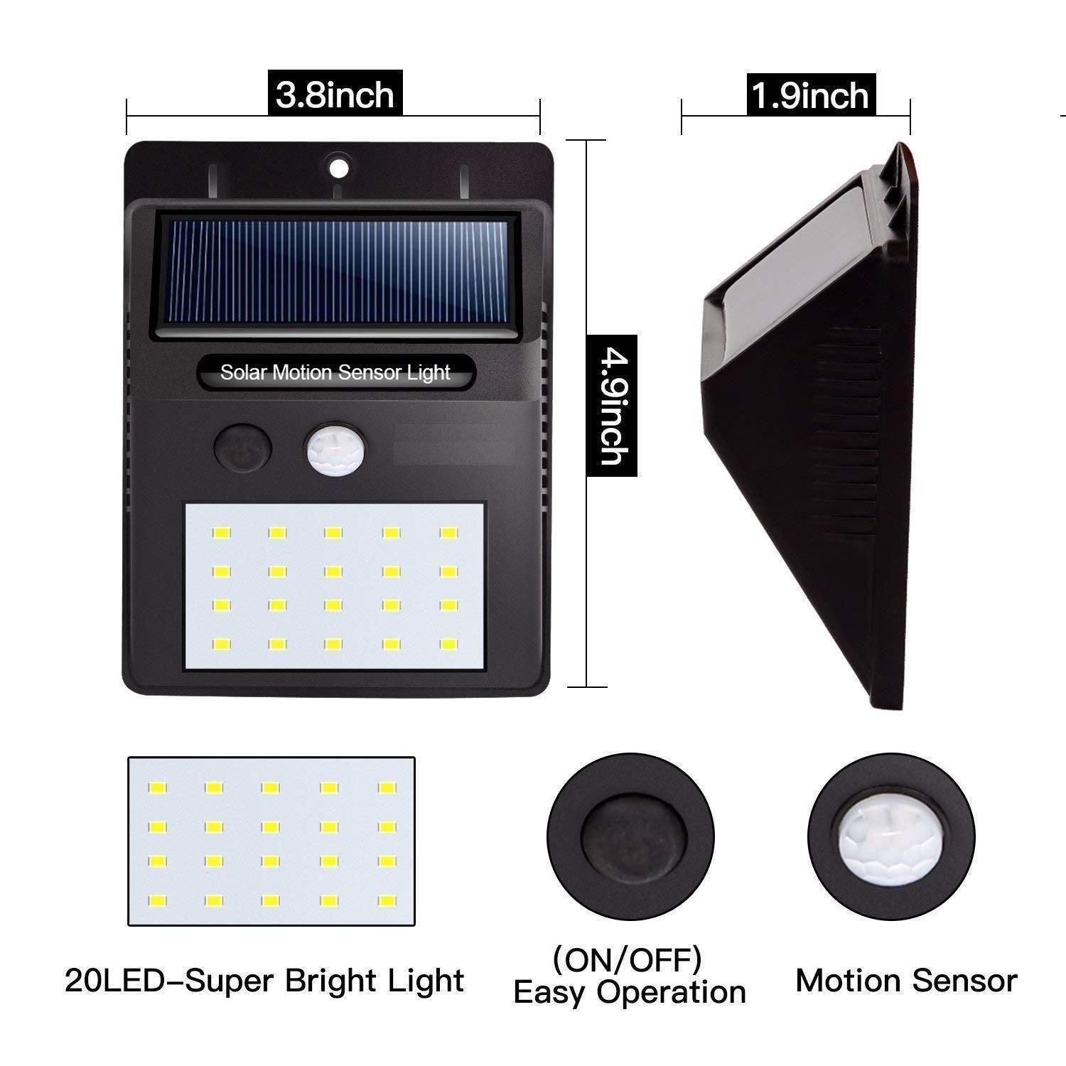 Solar Motion Sensor Outdoor Light