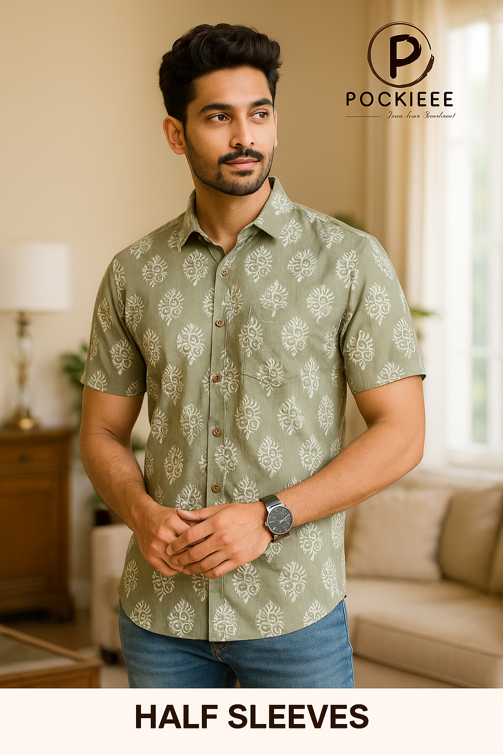 Men’s Cotton Half-Sleeve Shirt