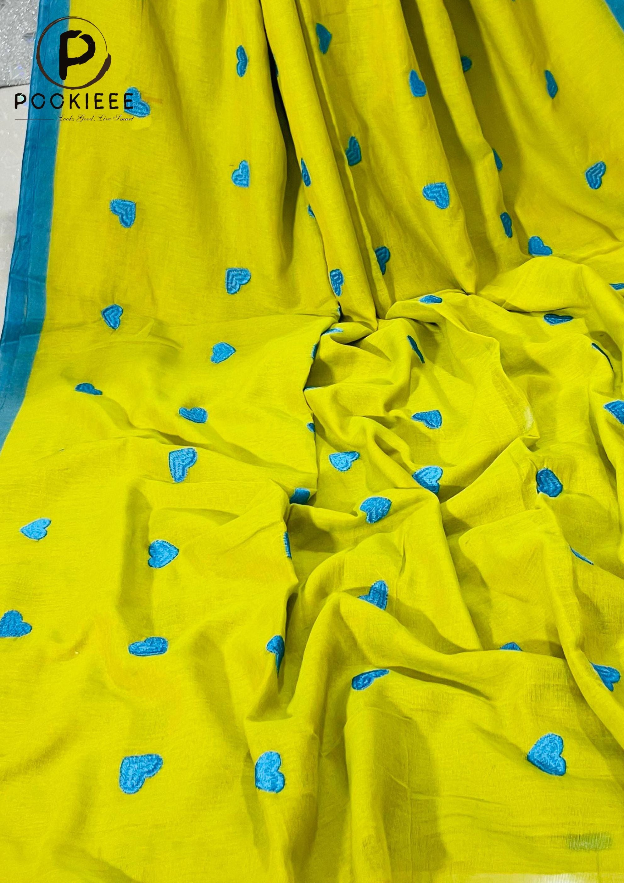 CK Khadi Saree with delicate LOVE embroidery Saree