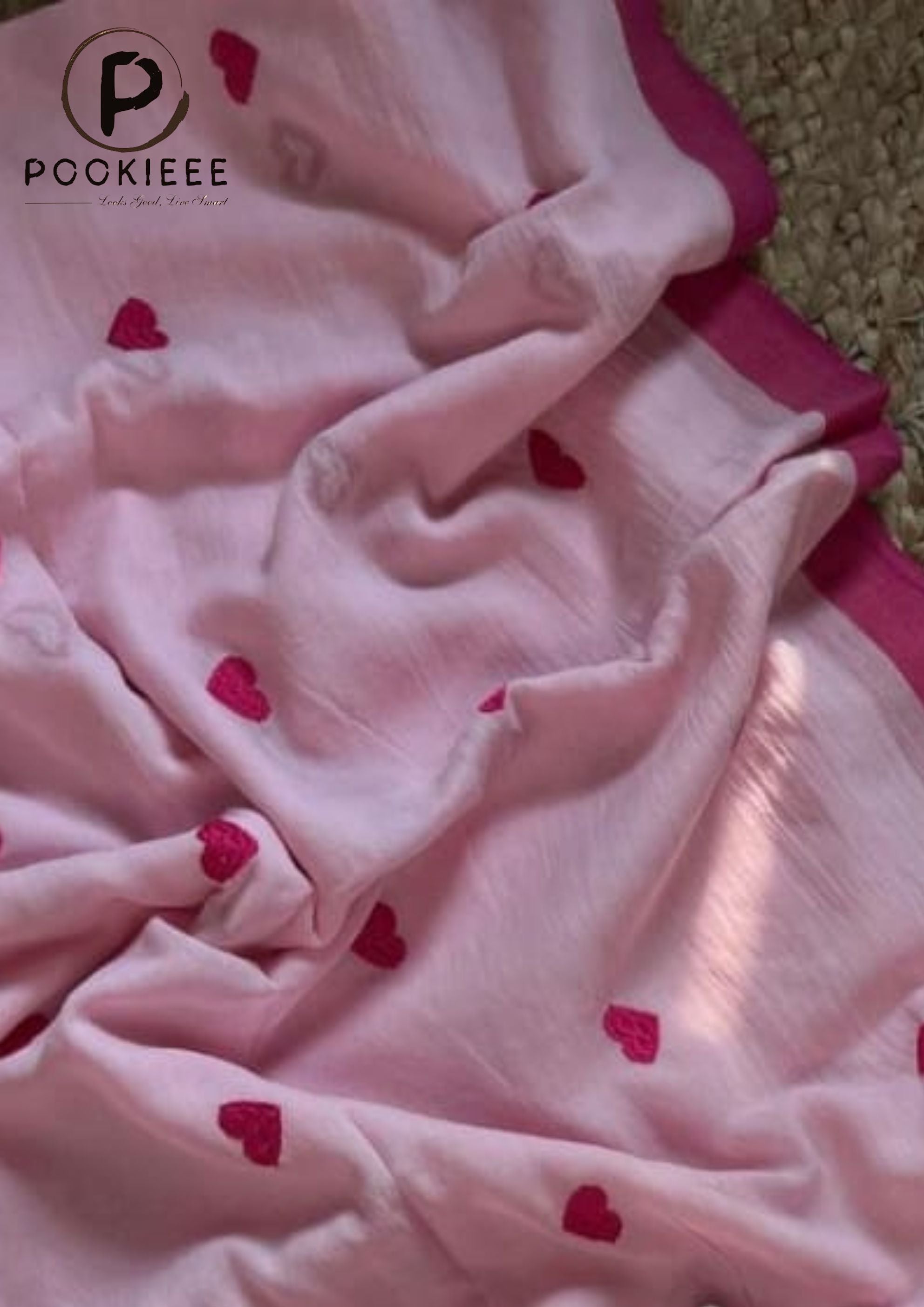 CK Khadi Saree with delicate LOVE embroidery Saree