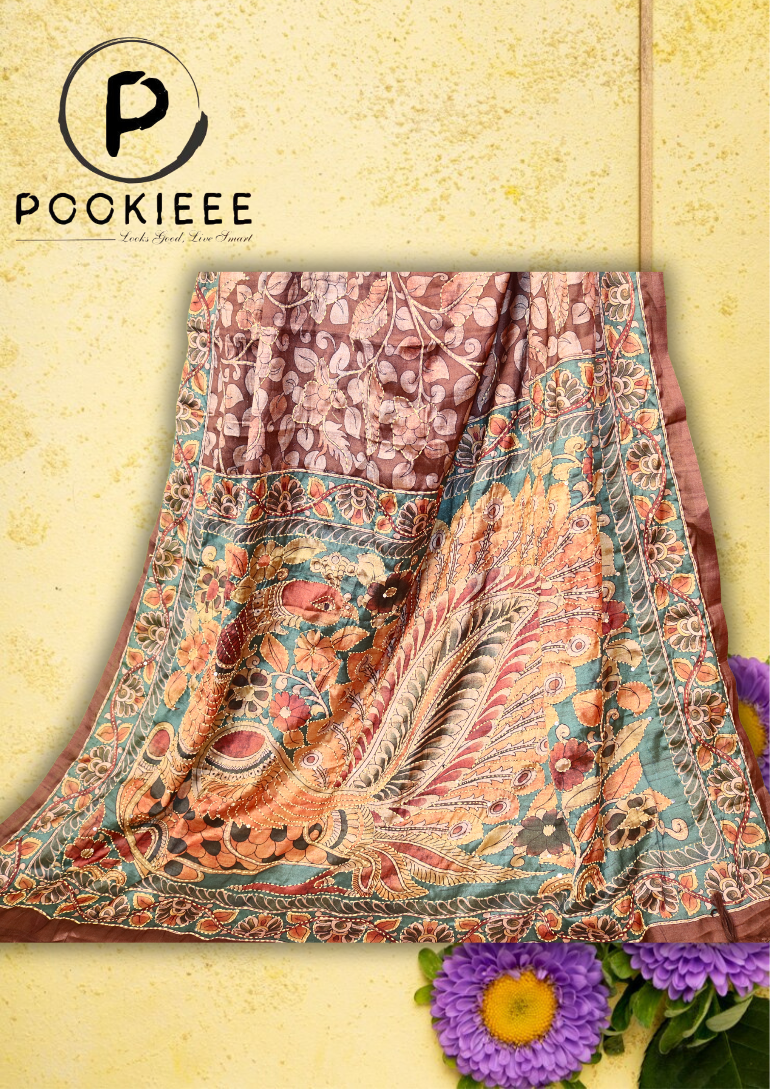 Tasar Katha Saree with Blouse Piece – Full Embroidery Work