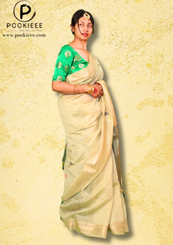 Jamdani Saree with Blouse Piece – Handwoven Heritage Elegance