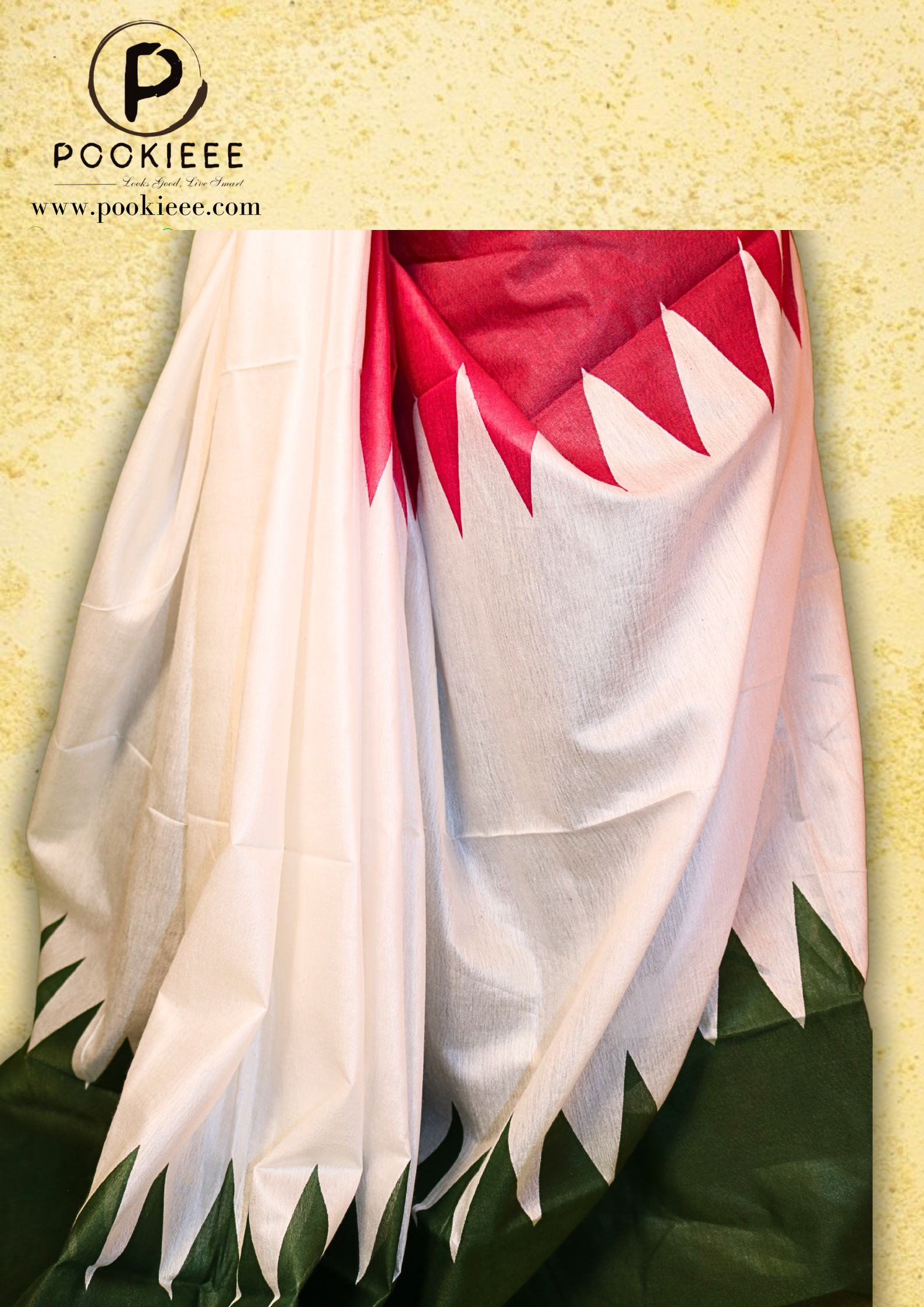 Chanderi Block Jamdani Saree