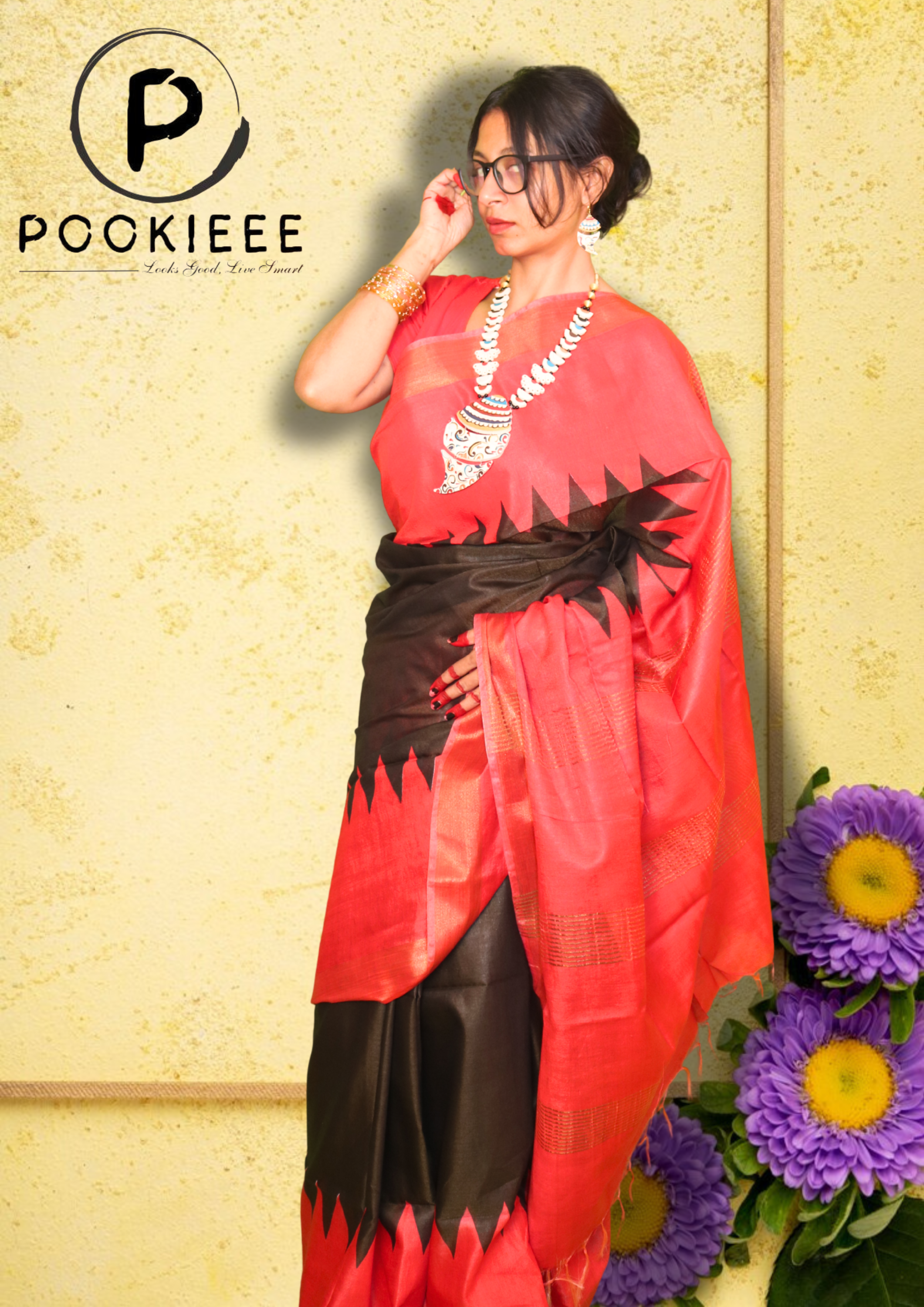 Chanderi Block Saree with Blouse Piece