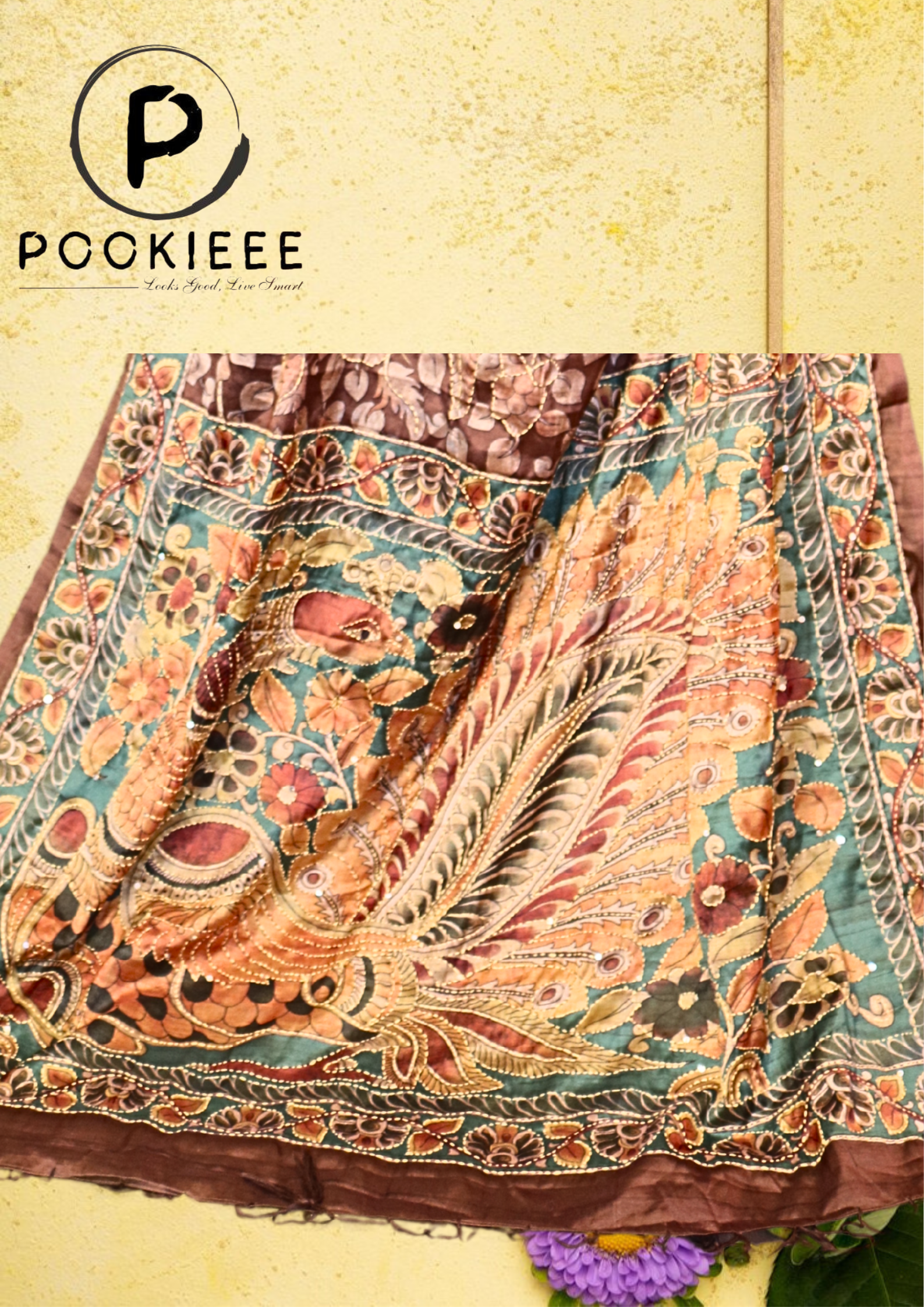 Tasar Katha Saree with Blouse Piece – Full Embroidery Work