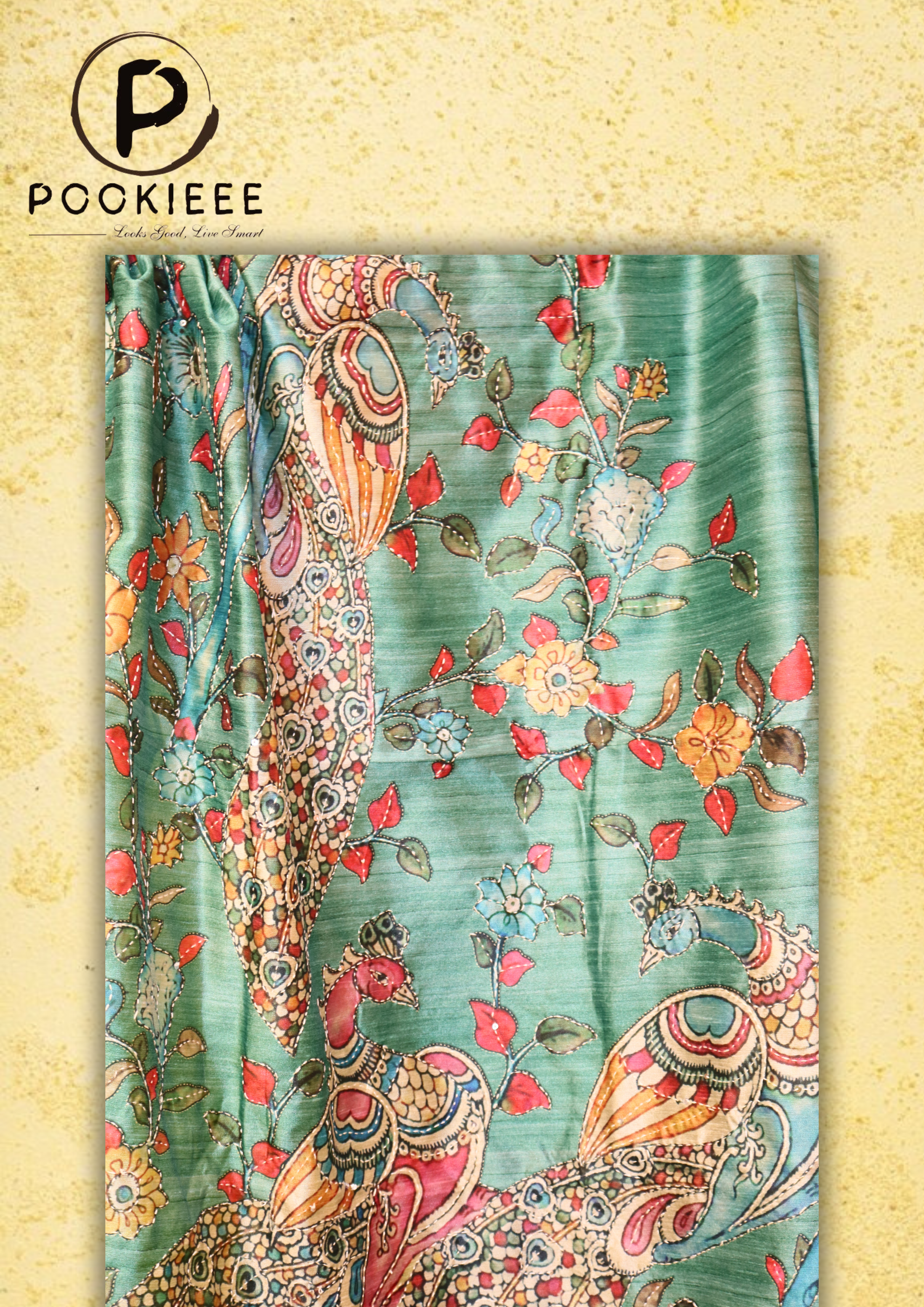 Tasar Katha Saree with Blouse Piece – Full Embroidery Work