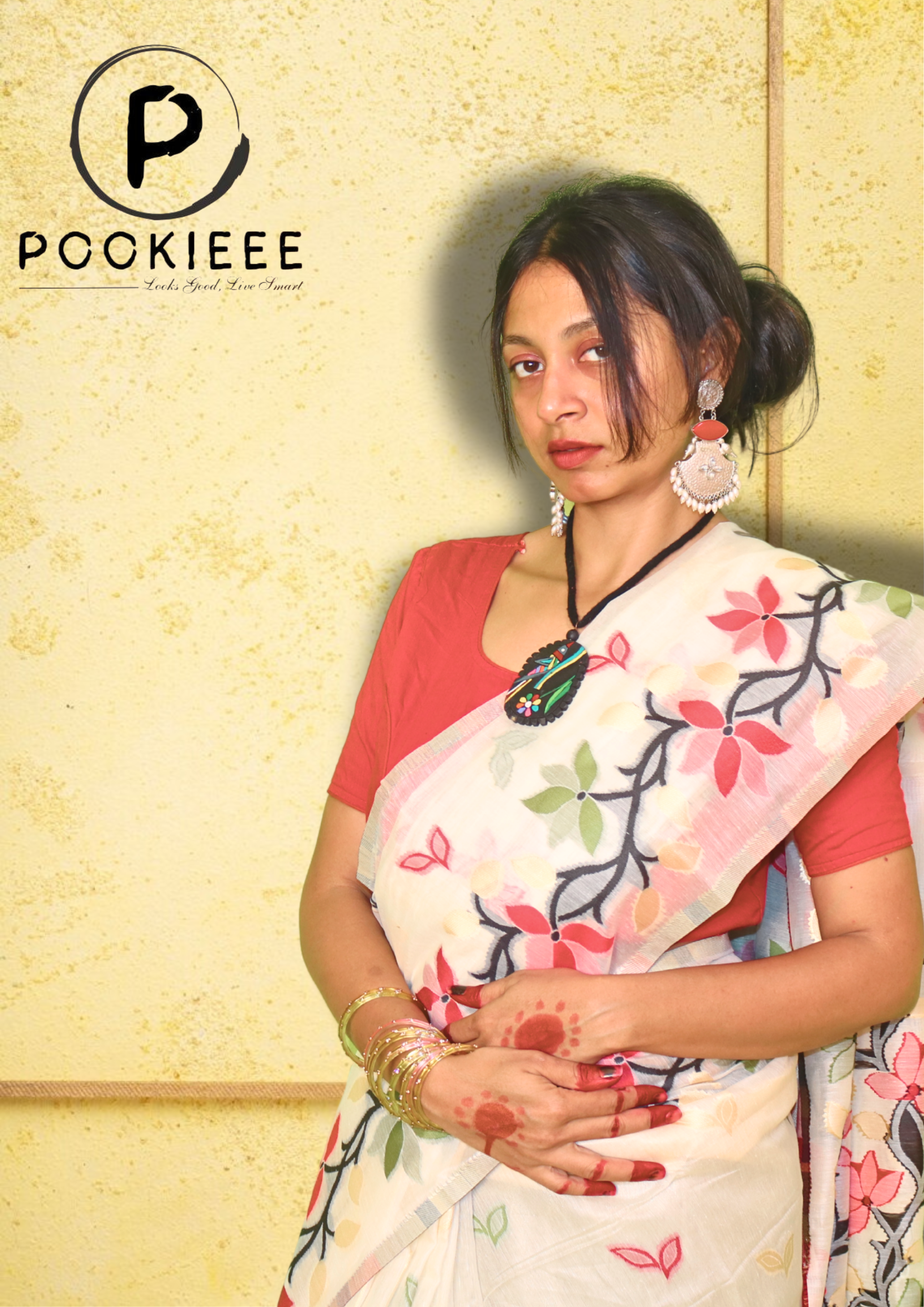 Handmade Jamdani Cotton Saree with Blouse Piece