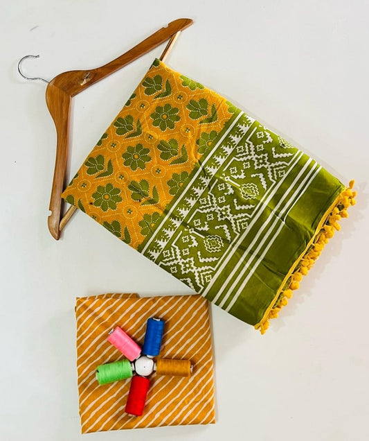 Hand block print Saree with blouse