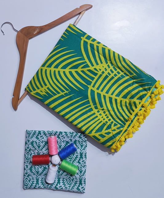 Hand block print Saree with blouse