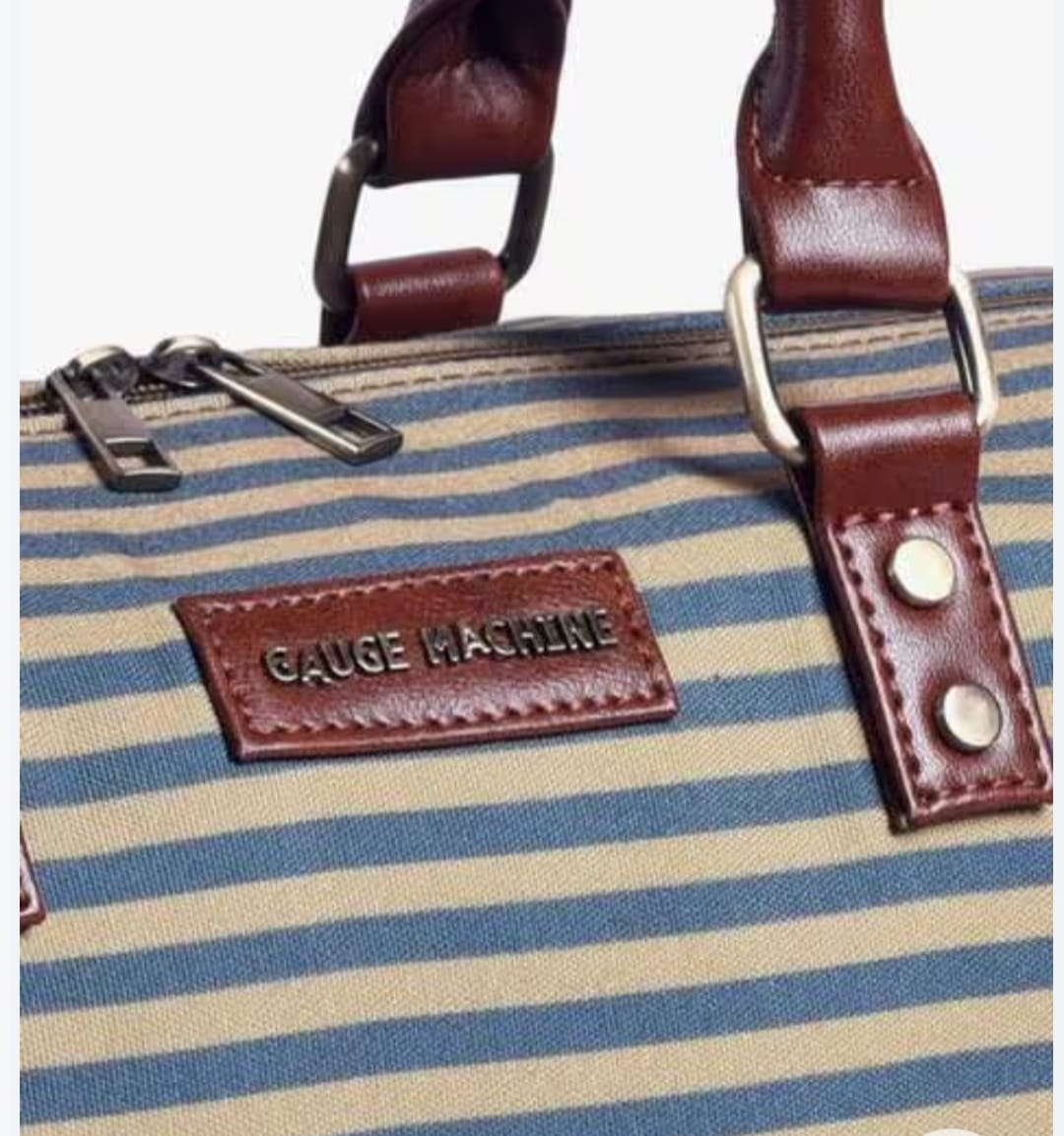 Gauge Machine Olive Striped Beach Duffle Bag