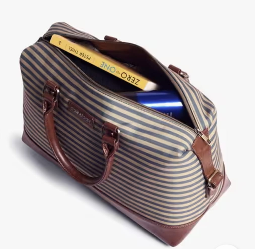 Gauge Machine Olive Striped Beach Duffle Bag
