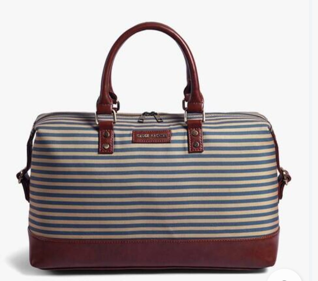 Gauge Machine Olive Striped Beach Duffle Bag
