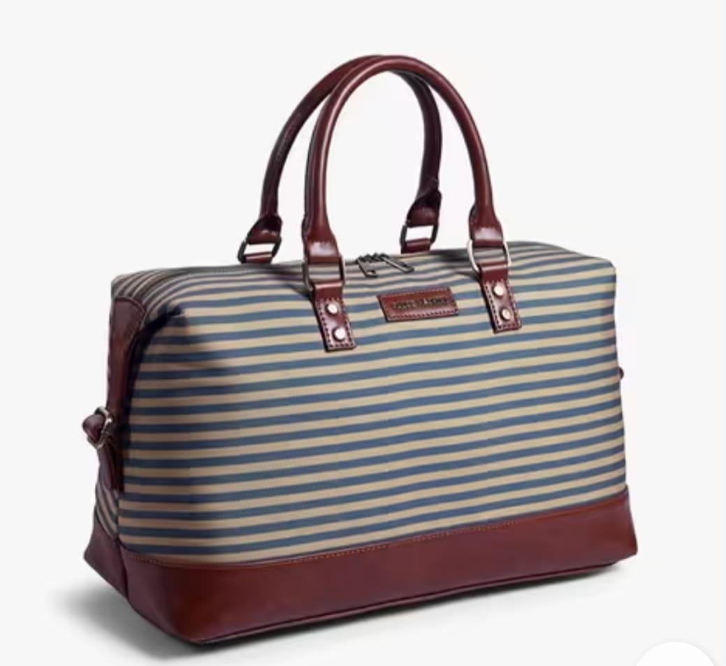Gauge Machine Olive Striped Beach Duffle Bag
