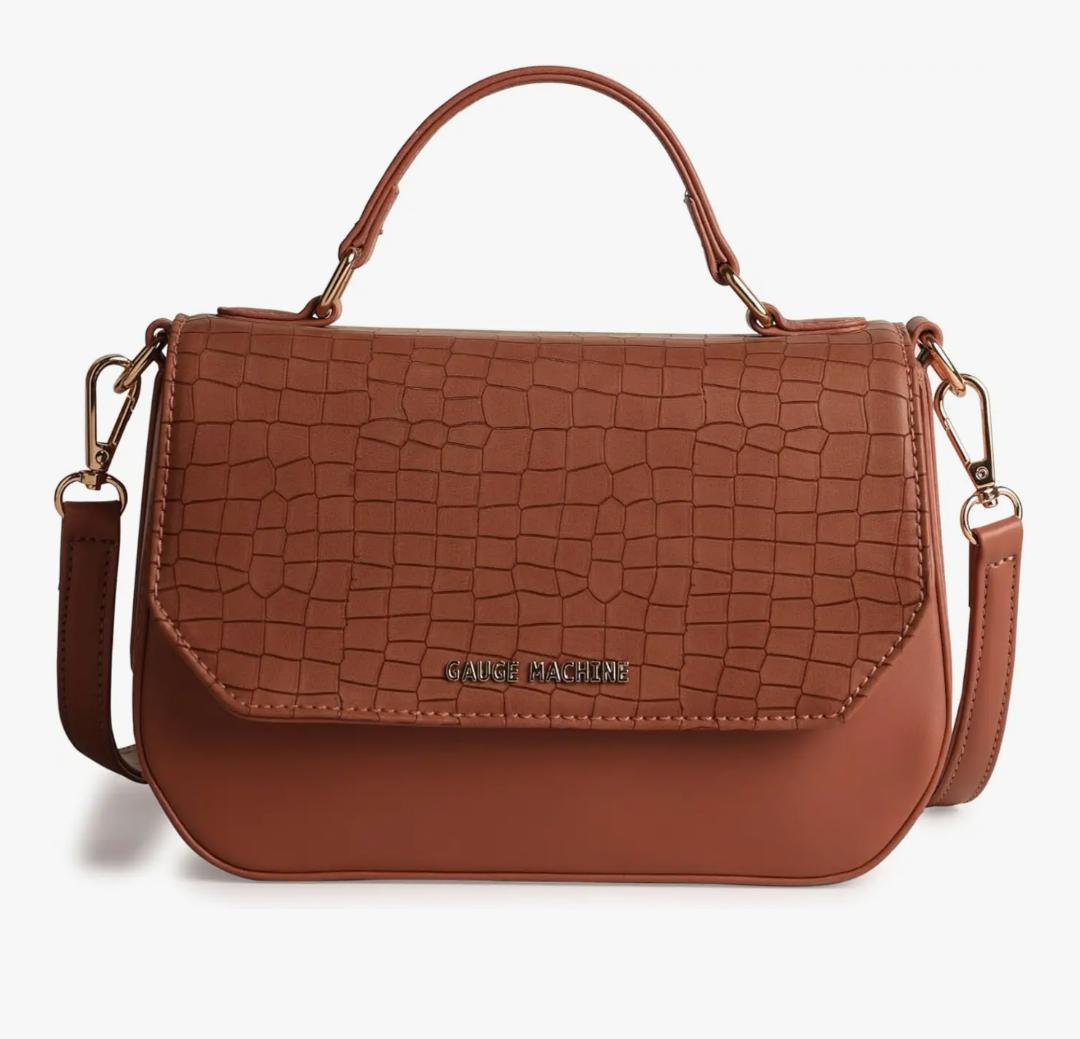 Gauge Machine Woven Tan Ladies’ Side Bag