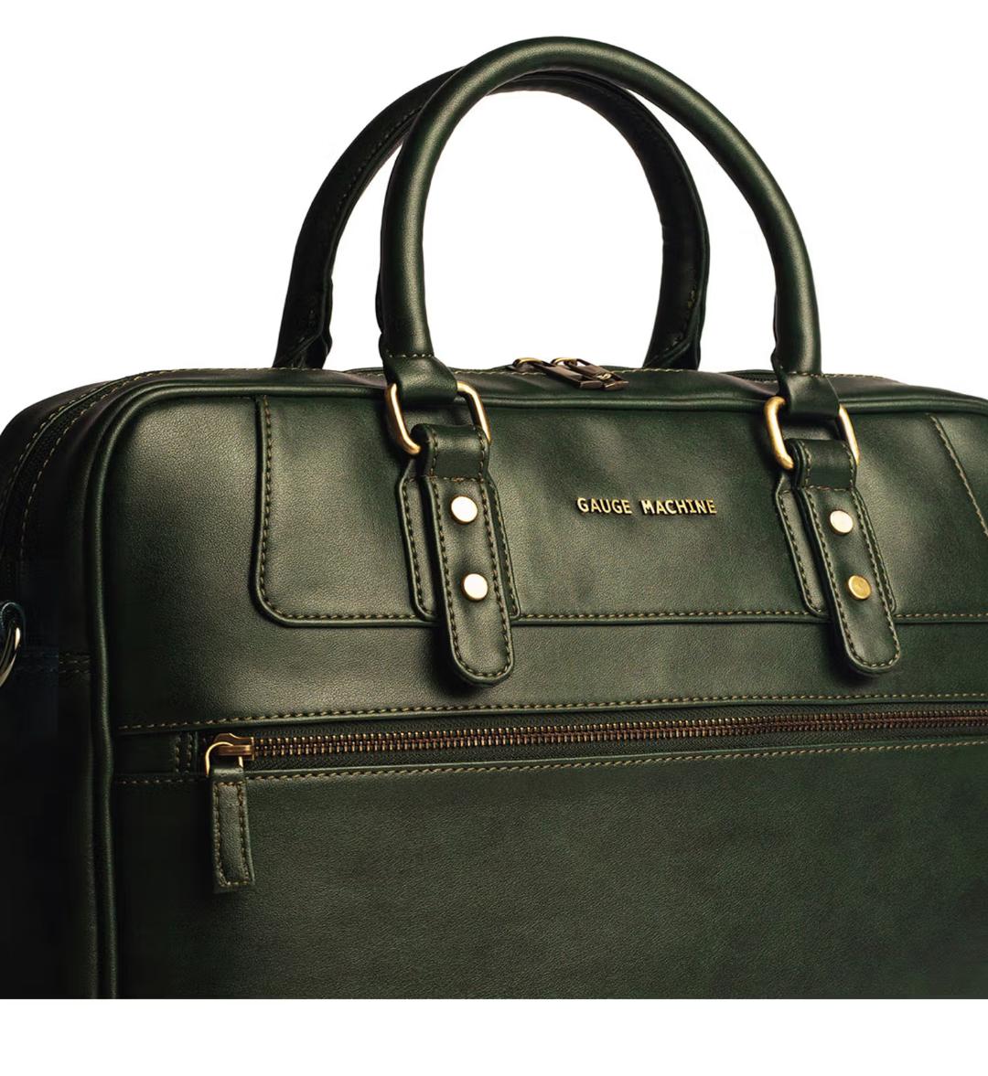 Gauge Machine 16-Inch Olive Green Business Laptop Bag