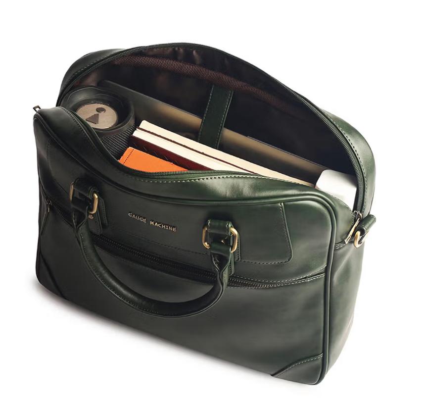 Gauge Machine 16-Inch Olive Green Business Laptop Bag