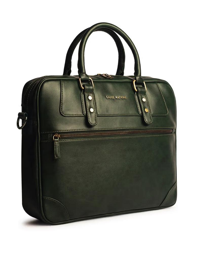 Gauge Machine 16-Inch Olive Green Business Laptop Bag