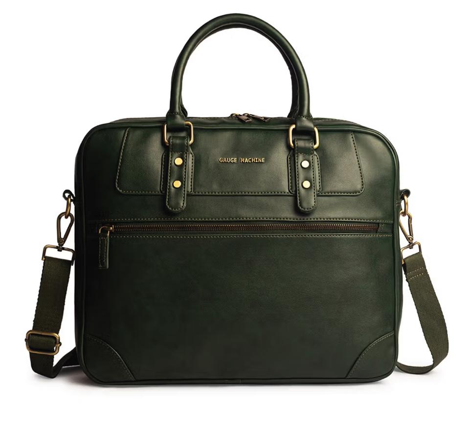 Gauge Machine 16-Inch Olive Green Business Laptop Bag